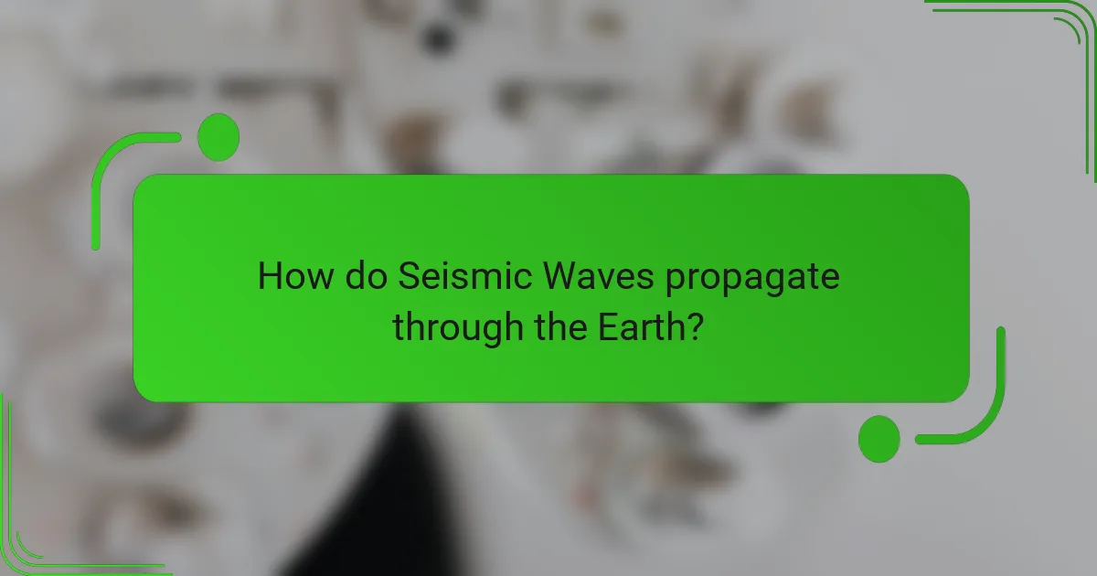 How do Seismic Waves propagate through the Earth?