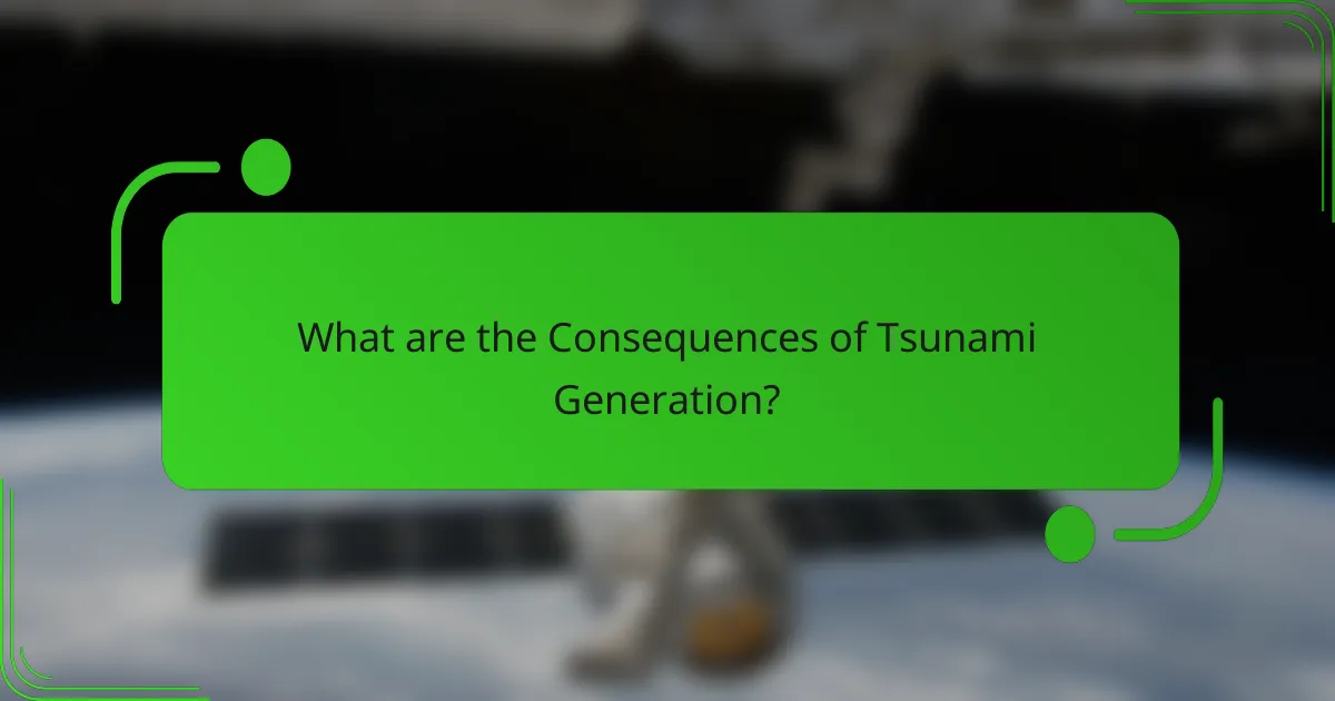 What are the Consequences of Tsunami Generation?