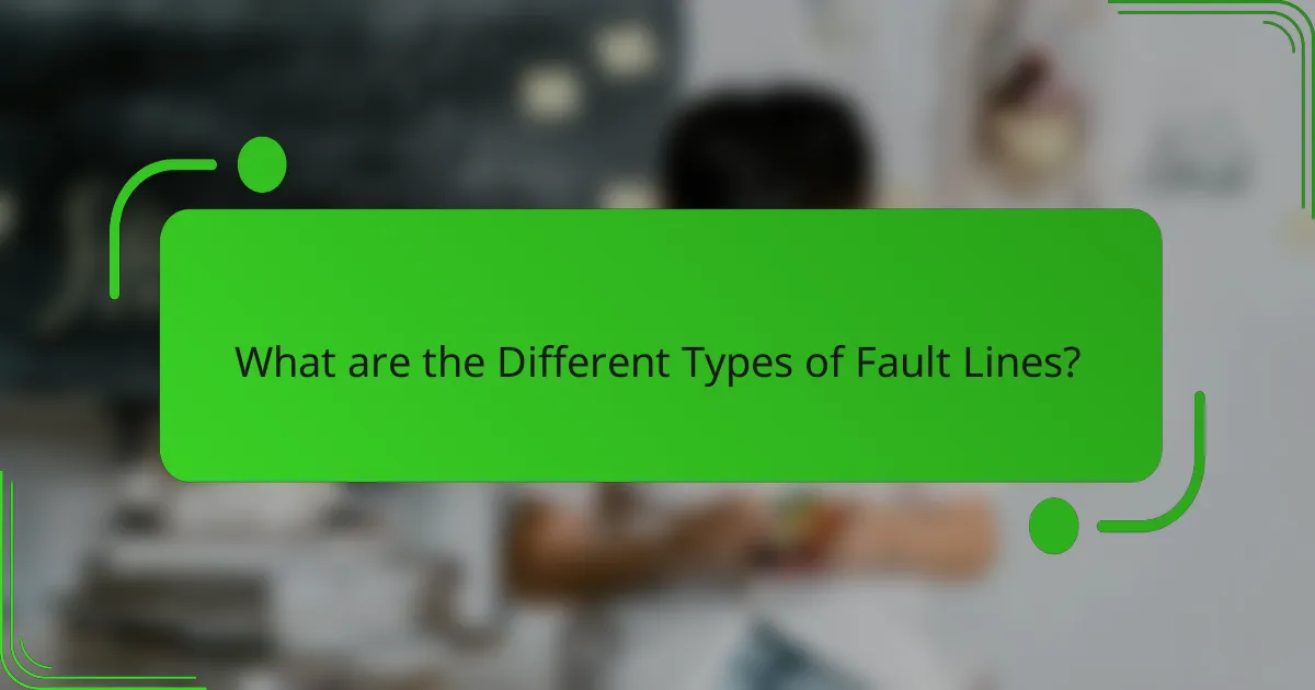 What are the Different Types of Fault Lines?