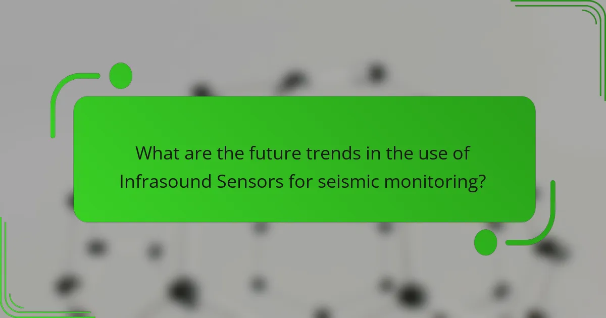 What are the future trends in the use of Infrasound Sensors for seismic monitoring?