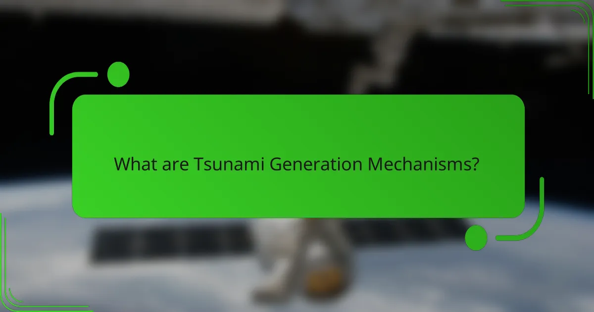 What are Tsunami Generation Mechanisms?