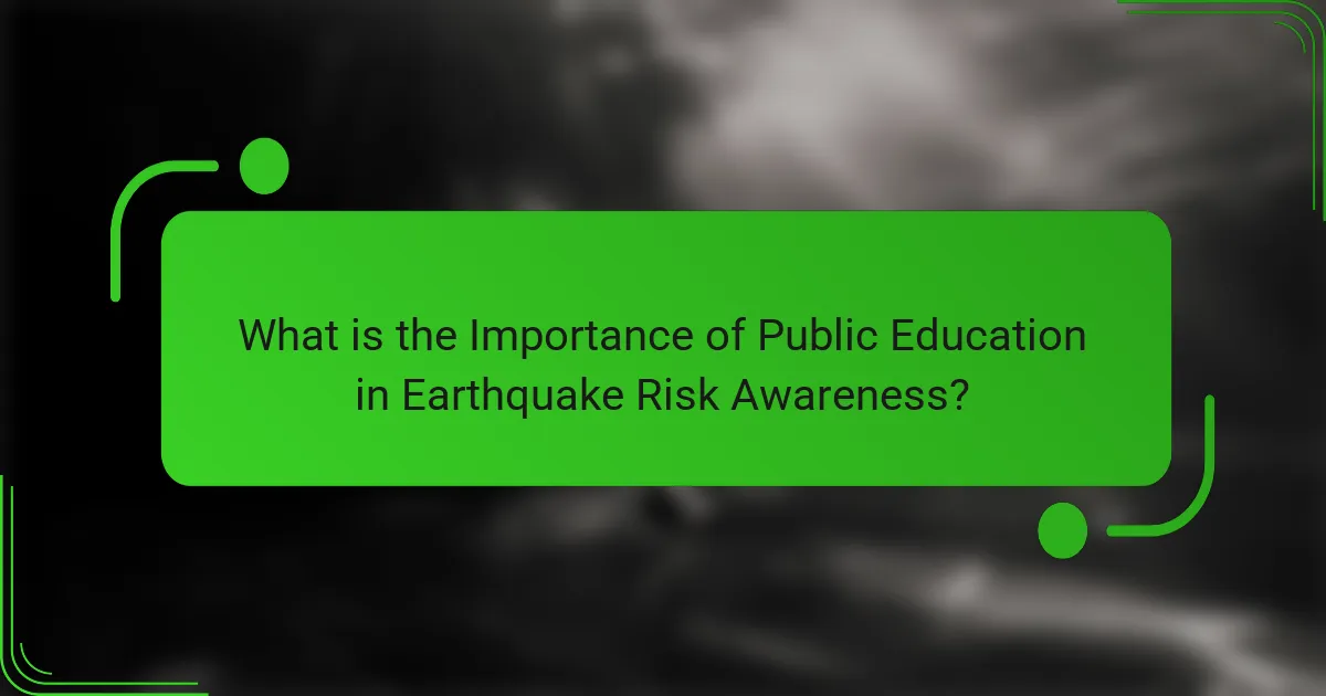 What is the Importance of Public Education in Earthquake Risk Awareness?