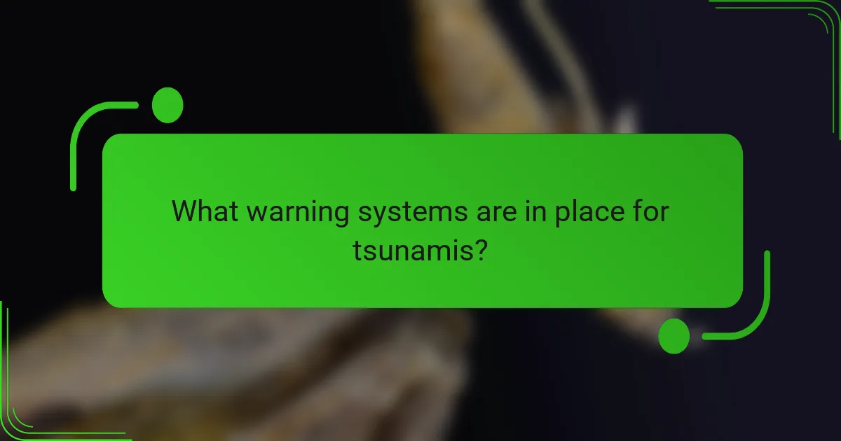 What warning systems are in place for tsunamis?